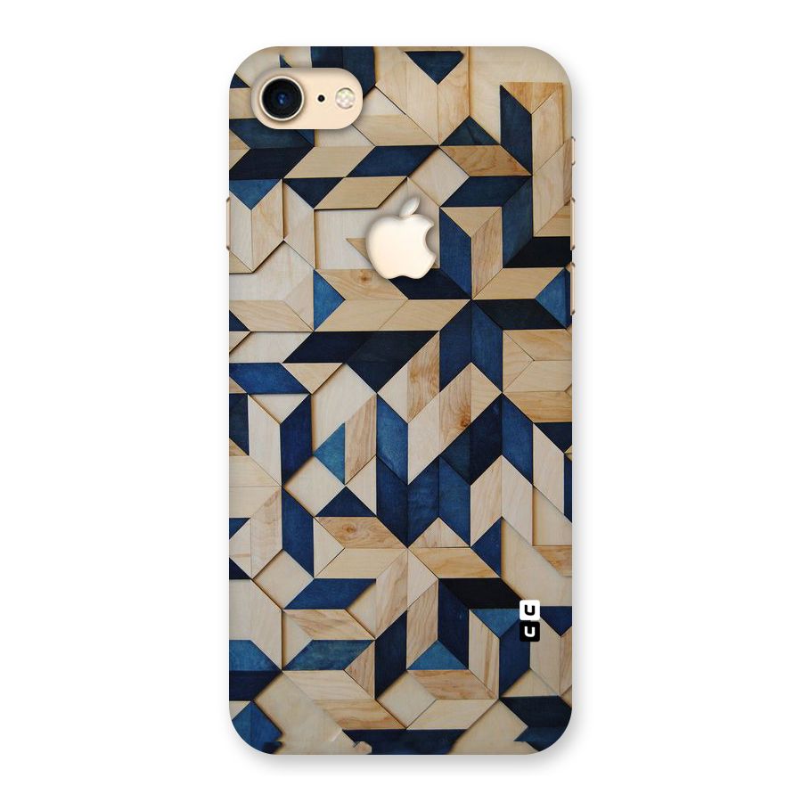 Disorted Wood Blue Back Case for iPhone 7 Apple Cut