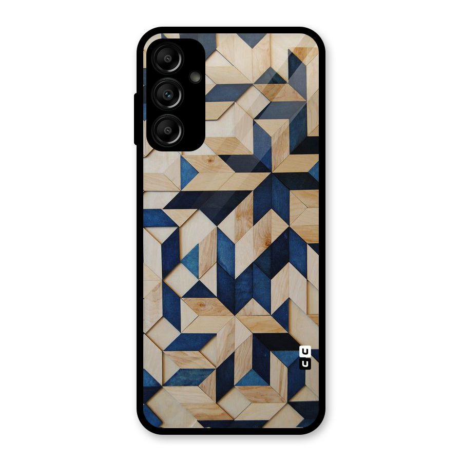 Disorted Wood Blue Glass Back Case for Galaxy A14 5G