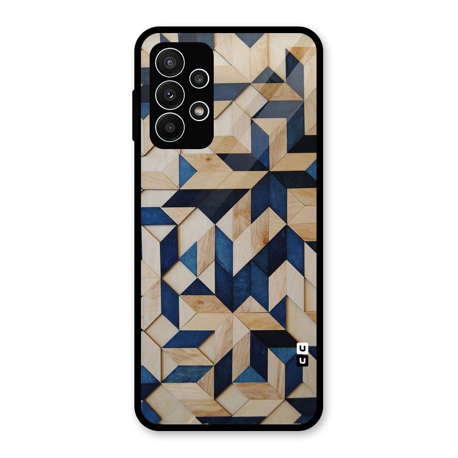 Disorted Wood Blue Glass Back Case for Galaxy A23