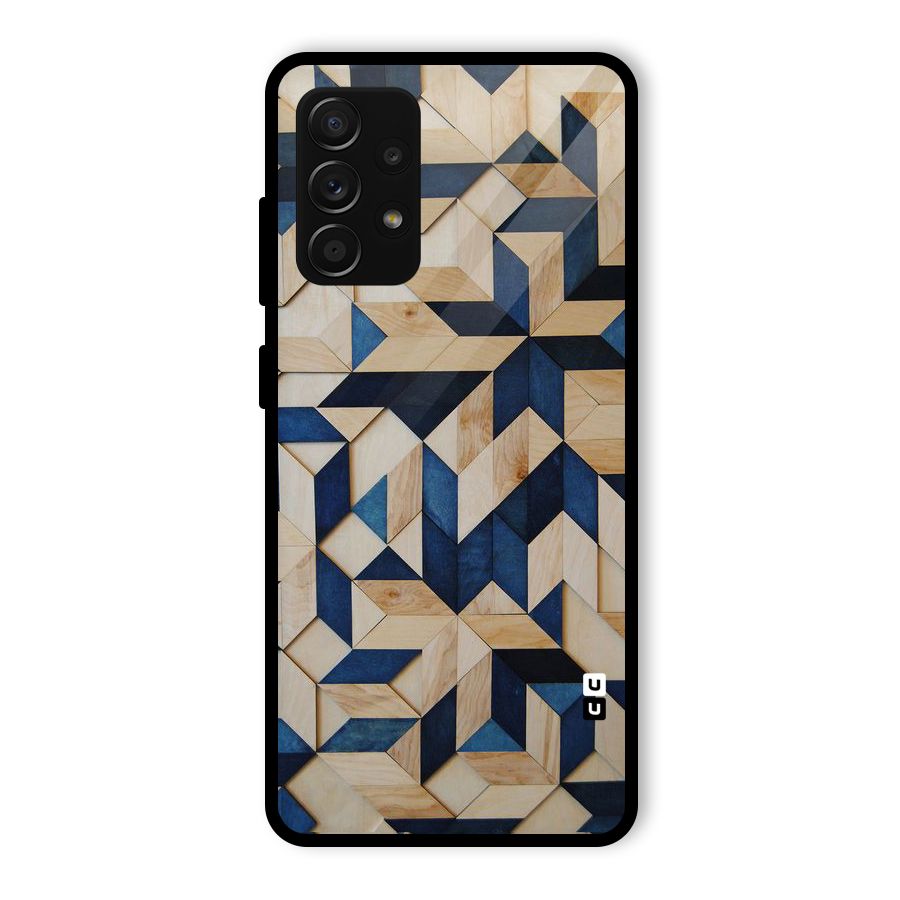 Disorted Wood Blue Glass Back Case for Galaxy A53 5G