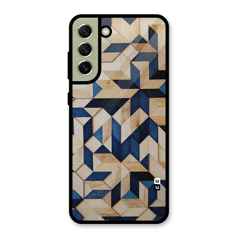 Disorted Wood Blue Glass Back Case for Galaxy S21 FE 5G