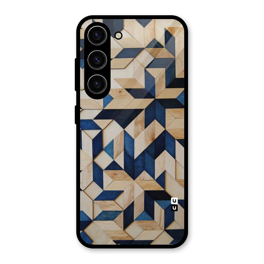 Disorted Wood Blue Glass Back Case for Galaxy S23