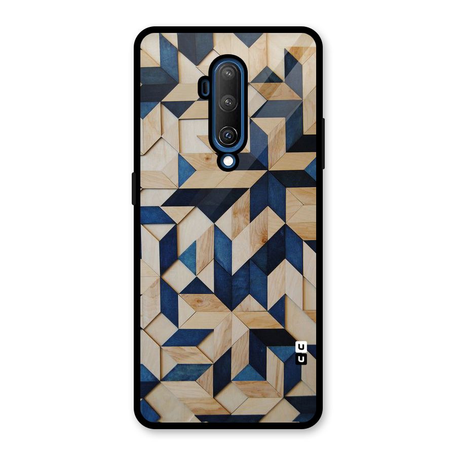 Disorted Wood Blue Glass Back Case for OnePlus 7T Pro