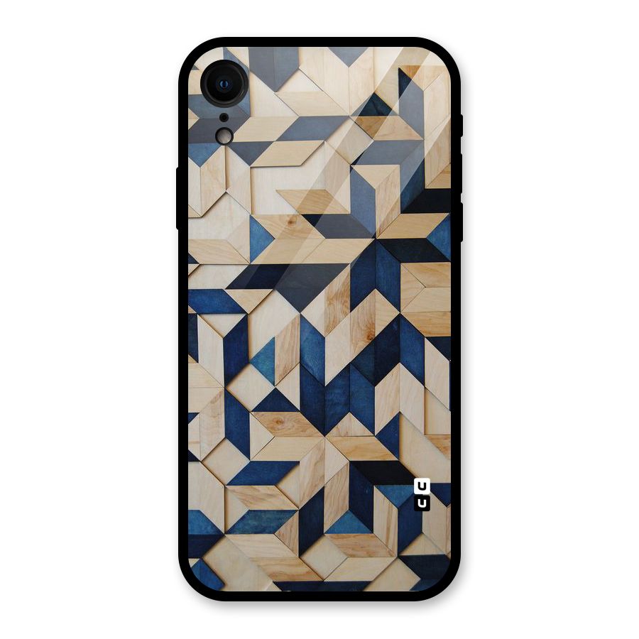 Disorted Wood Blue Glass Back Case for XR