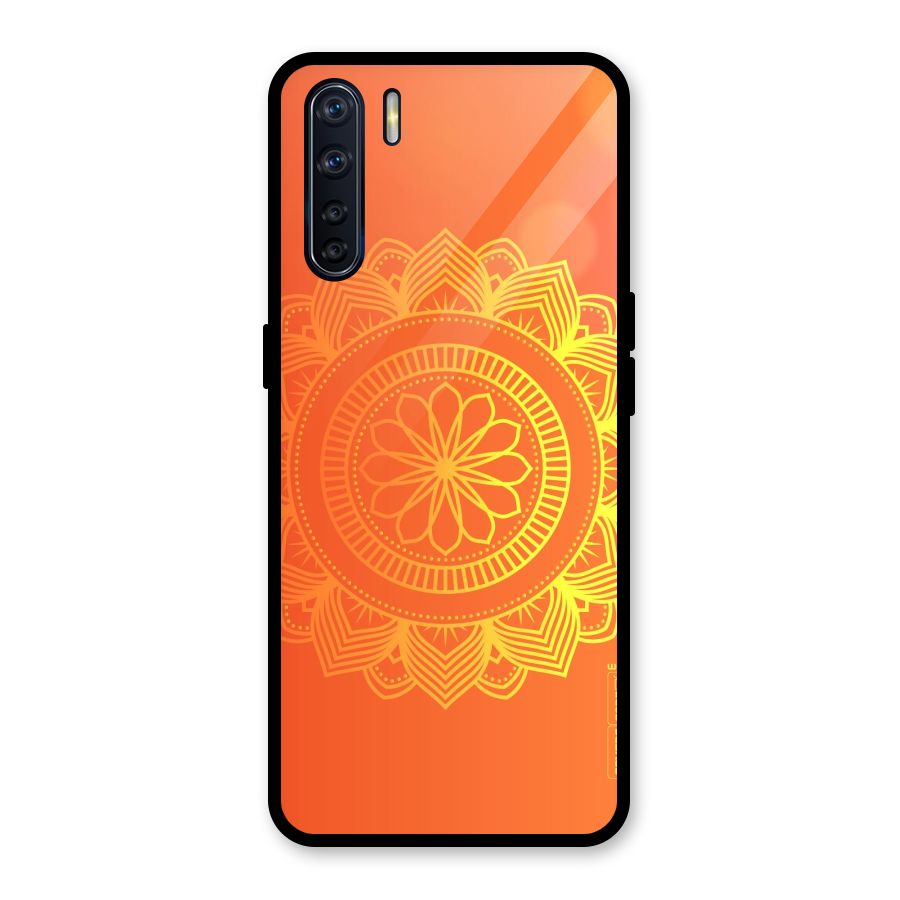 Diwali Rangoli Glass Back Case for Oppo F15