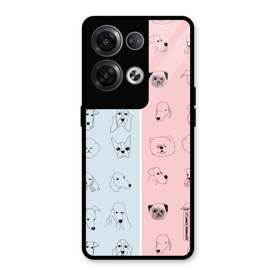 Dog Cat And Cow Glass Back Case for Oppo Reno8 Pro 5G