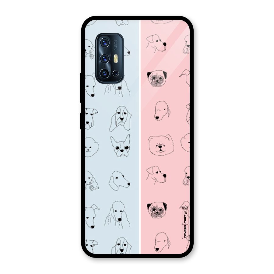Dog Cat And Cow Glass Back Case for Vivo V17