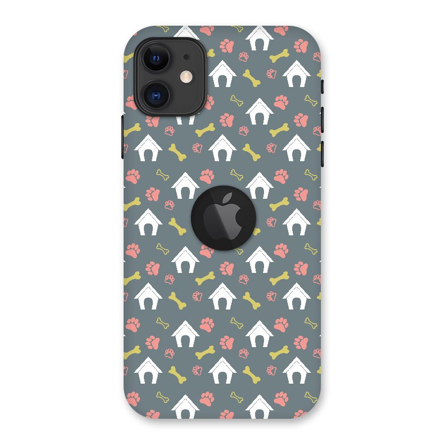 Dog Pattern Back Case for iPhone 11 Logo Cut