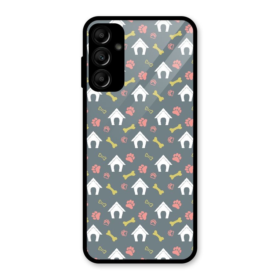 Dog Pattern Glass Back Case for Galaxy A14 5G