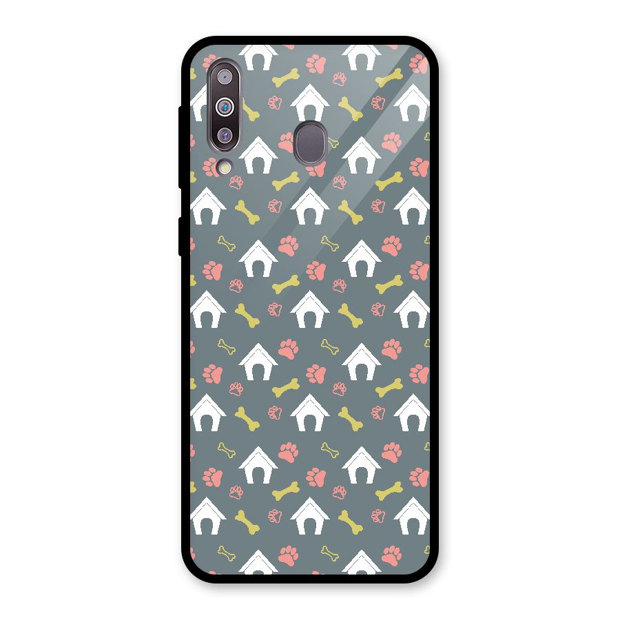 Dog Pattern Glass Back Case for Galaxy M30