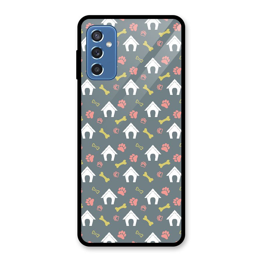 Dog Pattern Glass Back Case for Galaxy M52 5G