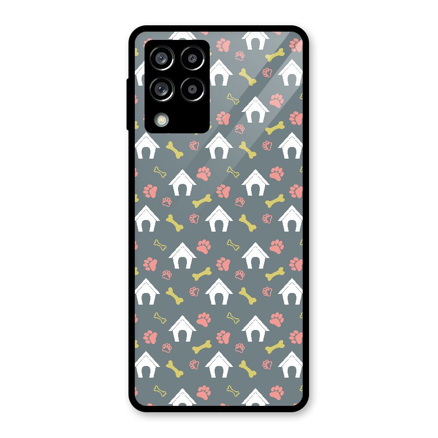 Dog Pattern Glass Back Case for Galaxy M53 5G