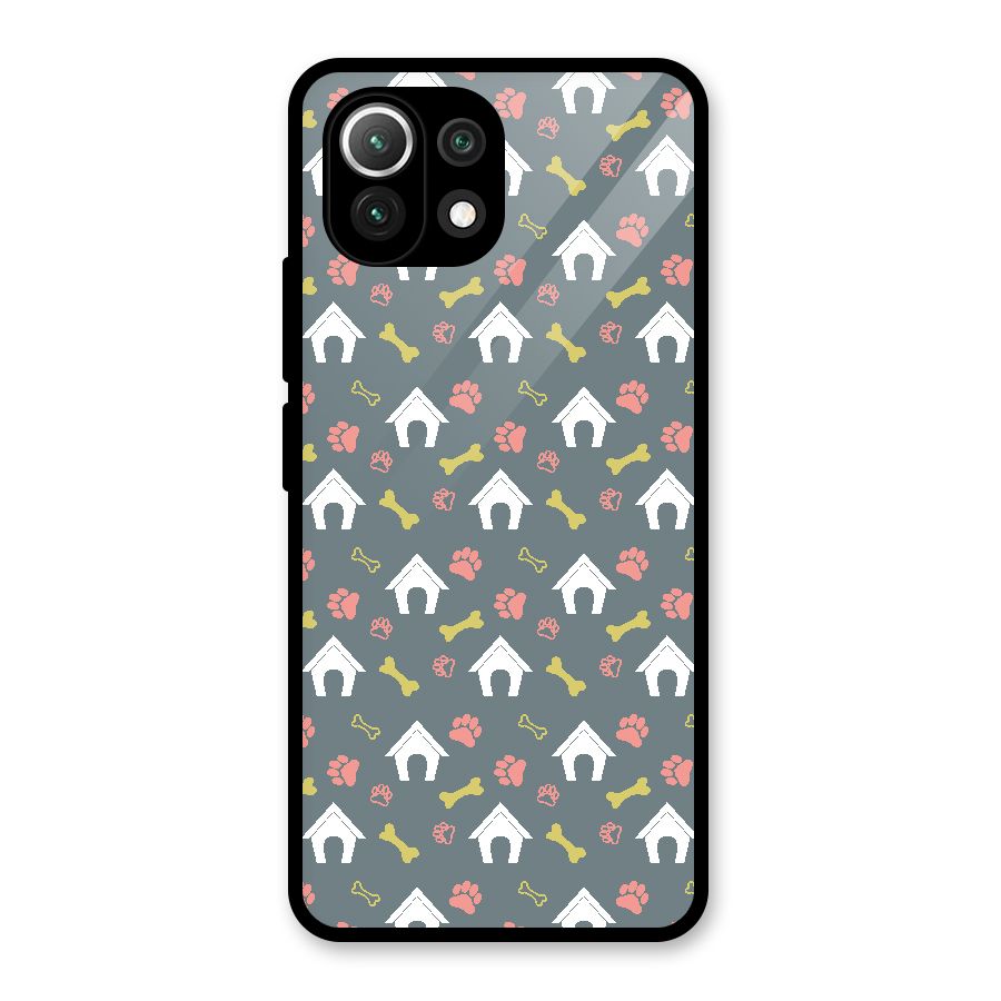 Dog Pattern Glass Back Case for Mi 11 Lite NE 5G