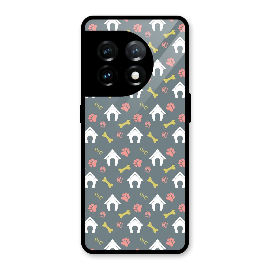 Dog Pattern Glass Back Case for OnePlus 11