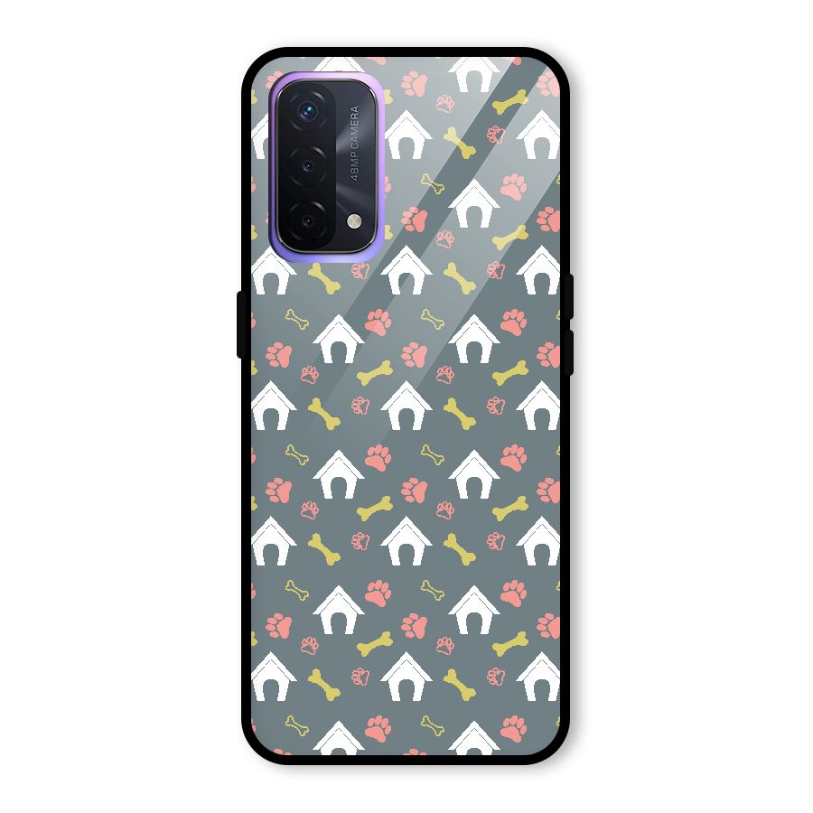 Dog Pattern Glass Back Case for Oppo A74 5G