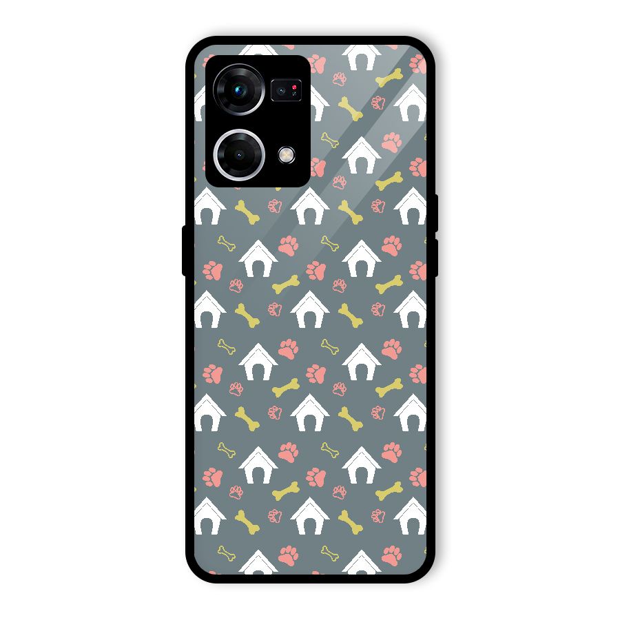 Dog Pattern Glass Back Case for Oppo F21 Pro 5G