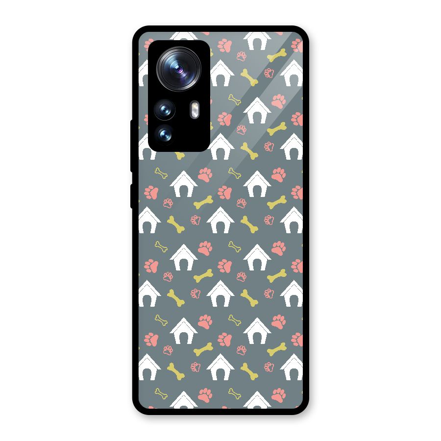 Dog Pattern Glass Back Case for Xiaomi 12 Pro