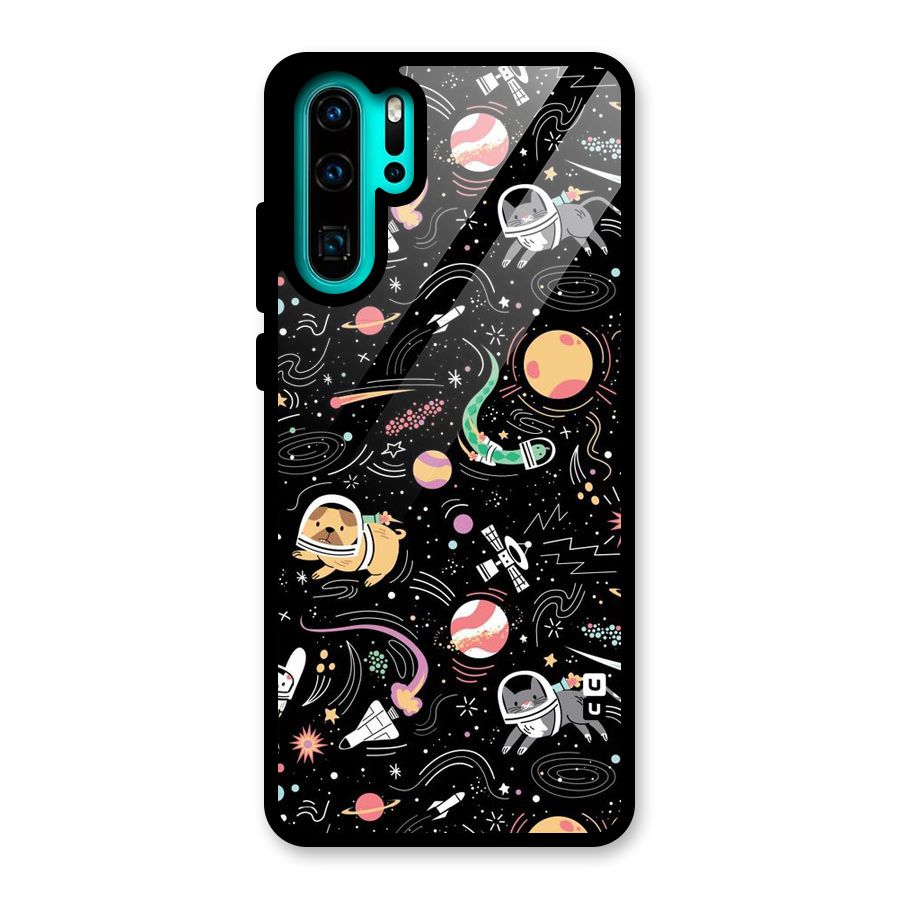 Dog Planetarium Glass Back Case for Huawei P30 Pro