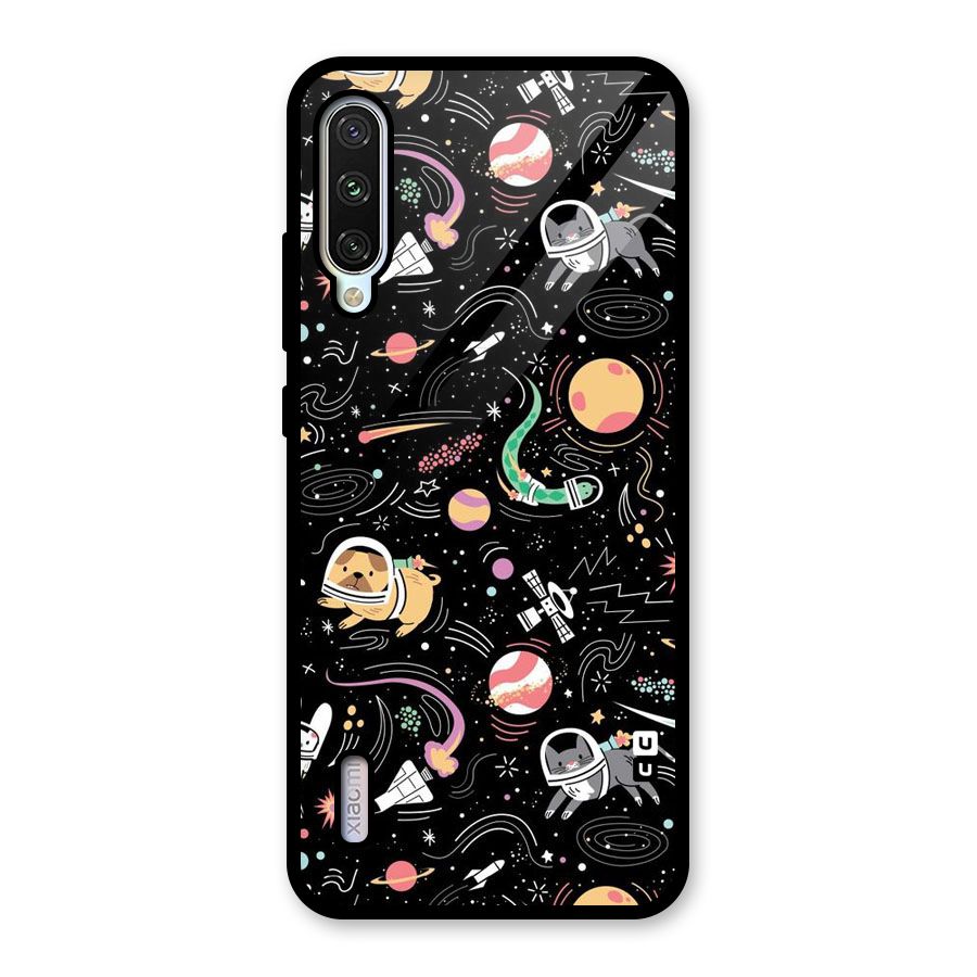 Dog Planetarium Glass Back Case for Mi A3