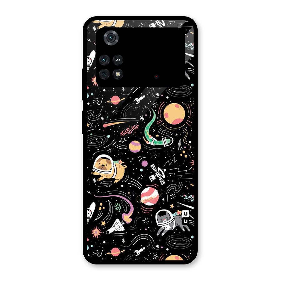 Dog Planetarium Glass Back Case for Poco M4 Pro 4G
