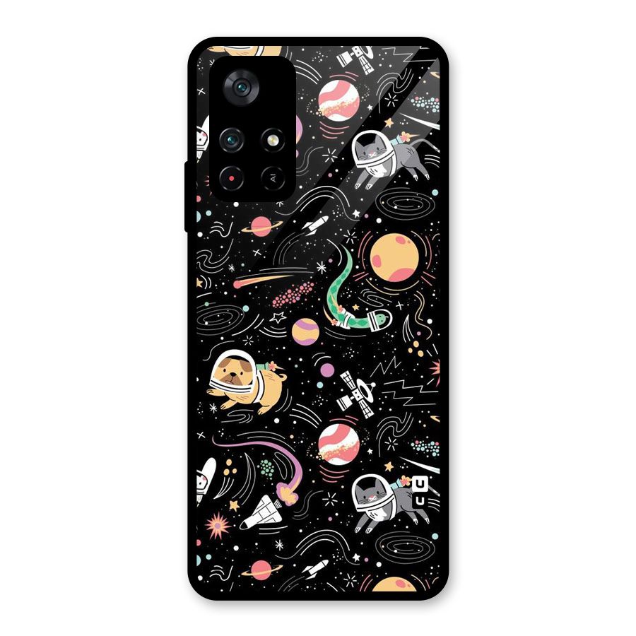 Dog Planetarium Glass Back Case for Poco M4 Pro 5G