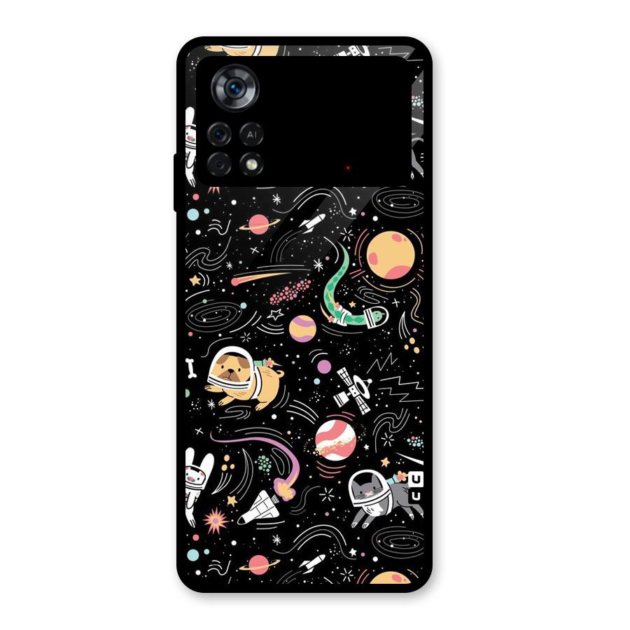 Dog Planetarium Glass Back Case for Poco X4 Pro 5G