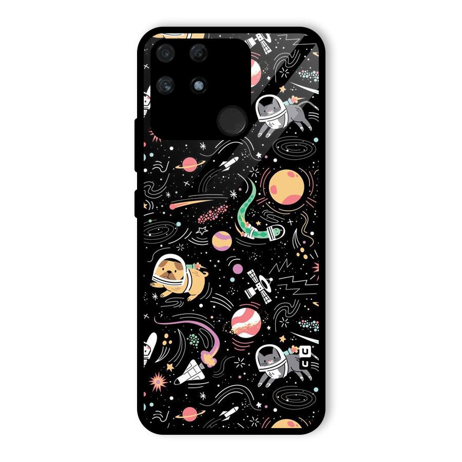 Dog Planetarium Glass Back Case for Realme Narzo 50A