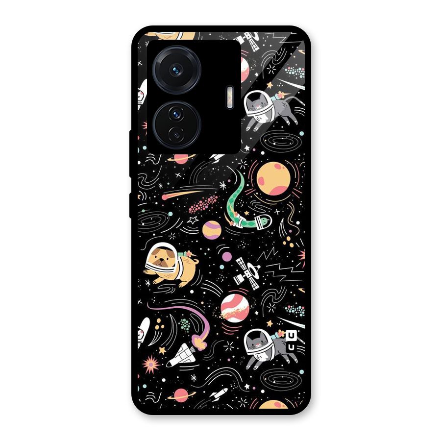 Dog Planetarium Glass Back Case for Vivo T1 Pro