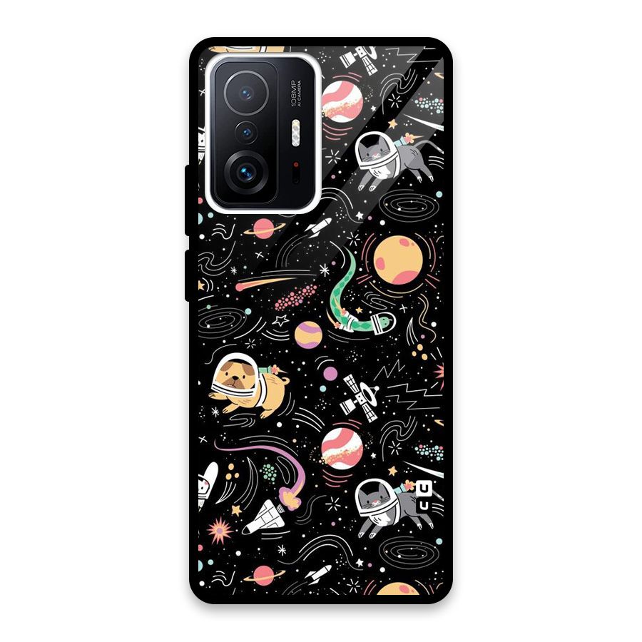 Dog Planetarium Glass Back Case for Xiaomi 11T Pro