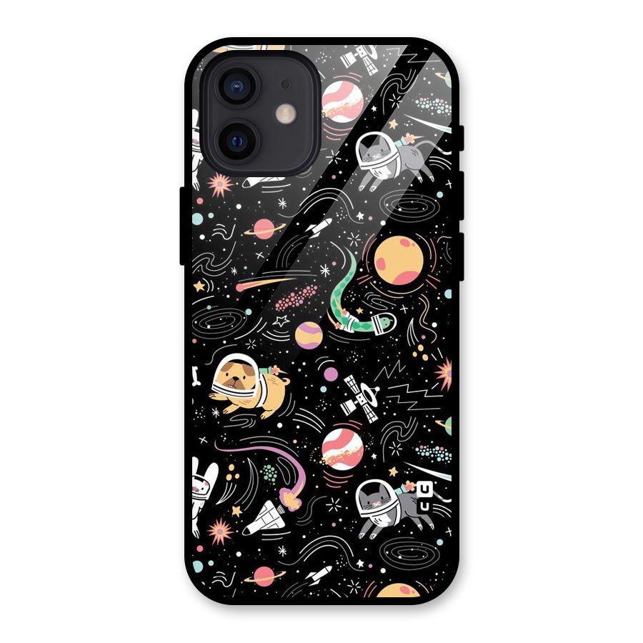 Dog Planetarium Glass Back Case for iPhone 12