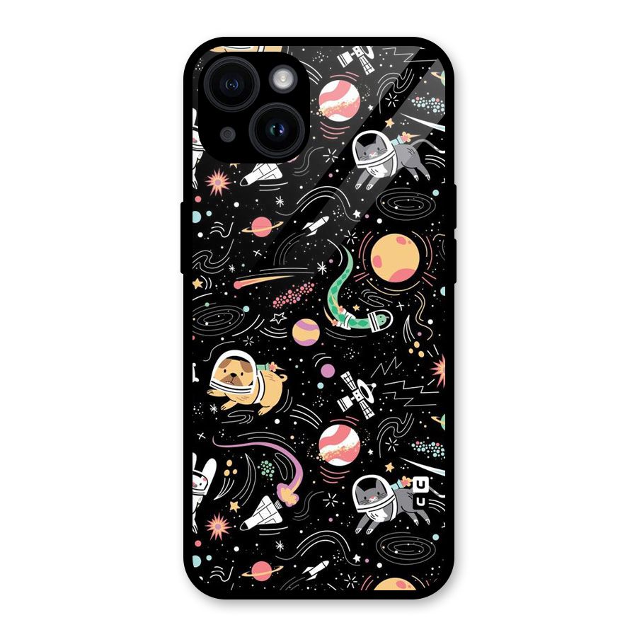 Dog Planetarium Glass Back Case for iPhone 14