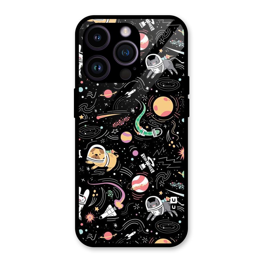 Dog Planetarium Glass Back Case for iPhone 14 Pro