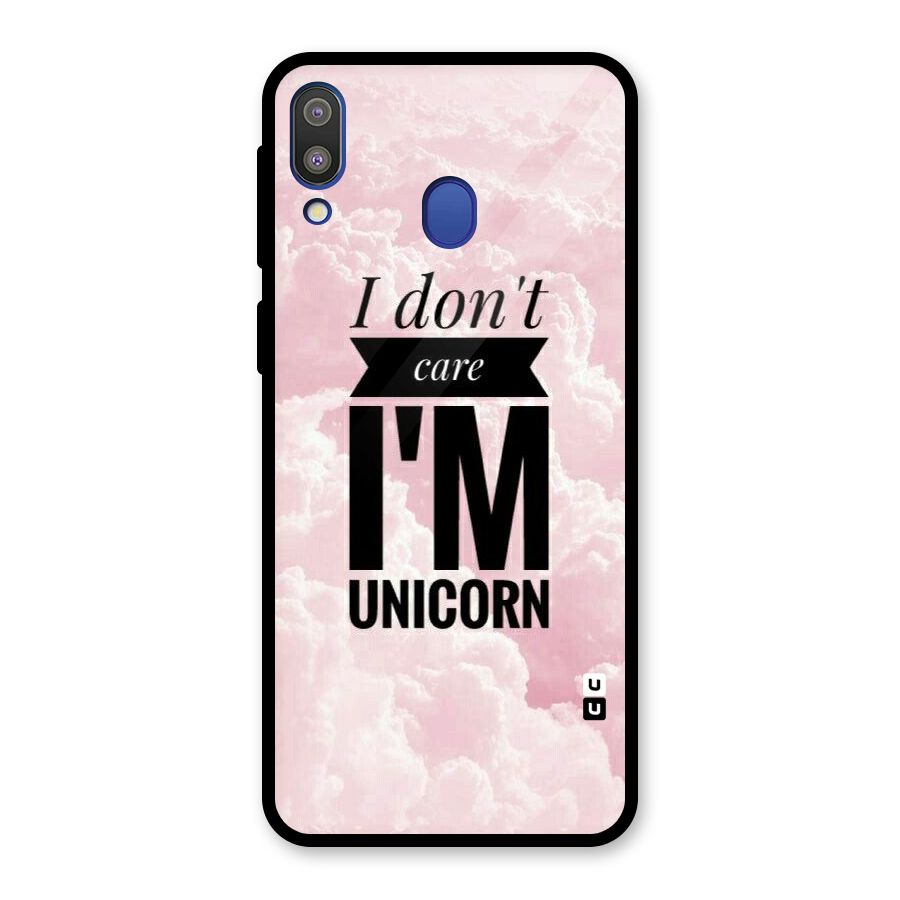 Dont Care Unicorn Glass Back Case for Galaxy M20