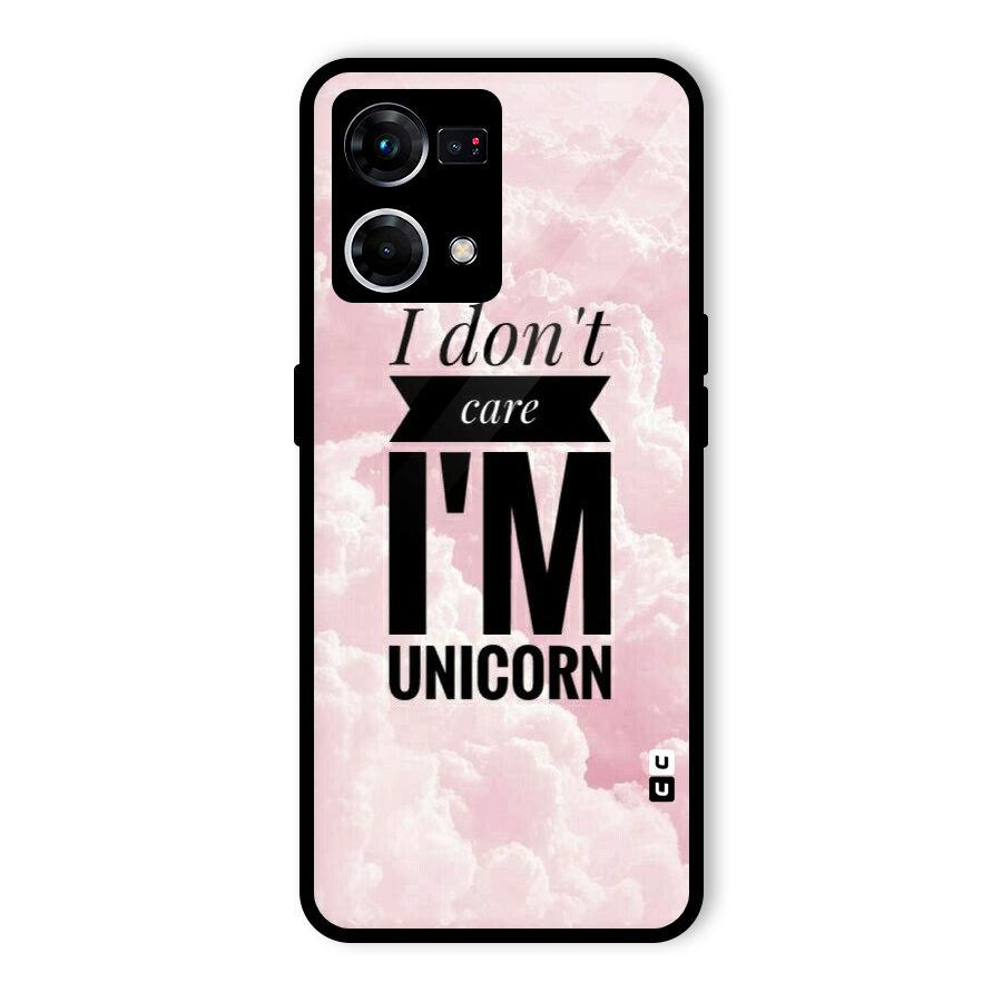 Dont Care Unicorn Glass Back Case for Oppo F21 Pro 4G