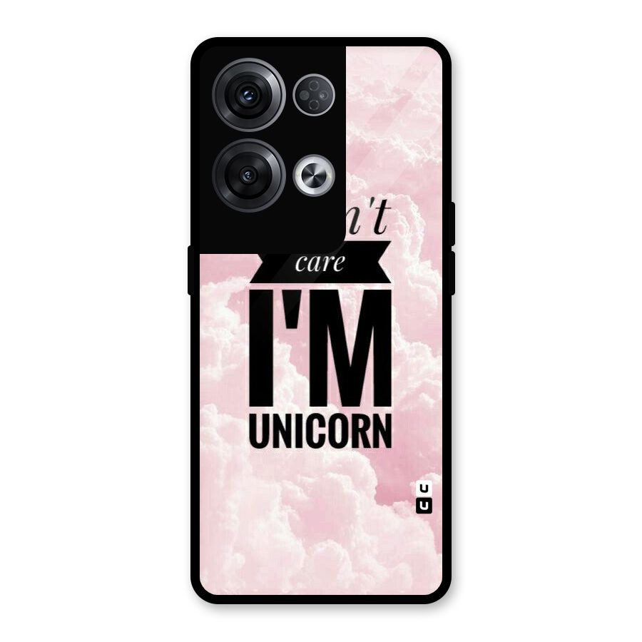 Dont Care Unicorn Glass Back Case for Oppo Reno8 Pro 5G