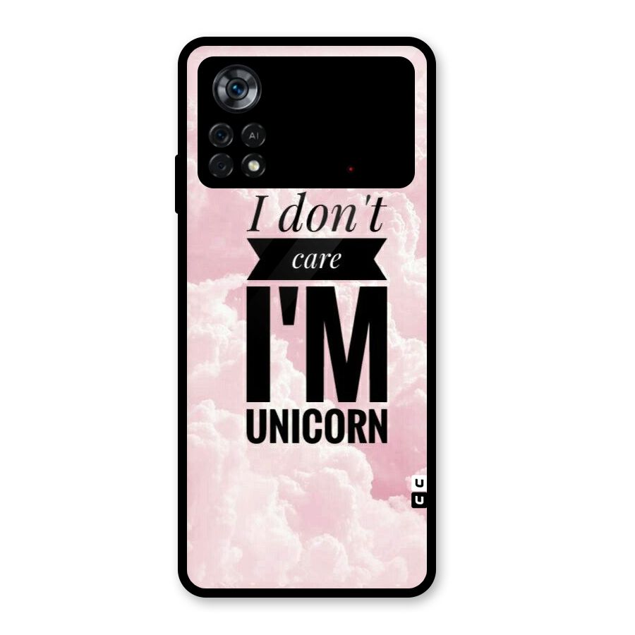 Dont Care Unicorn Glass Back Case for Poco X4 Pro 5G