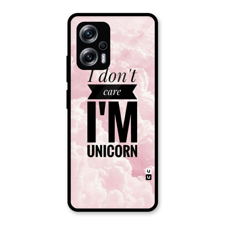 Dont Care Unicorn Glass Back Case for Redmi K50i
