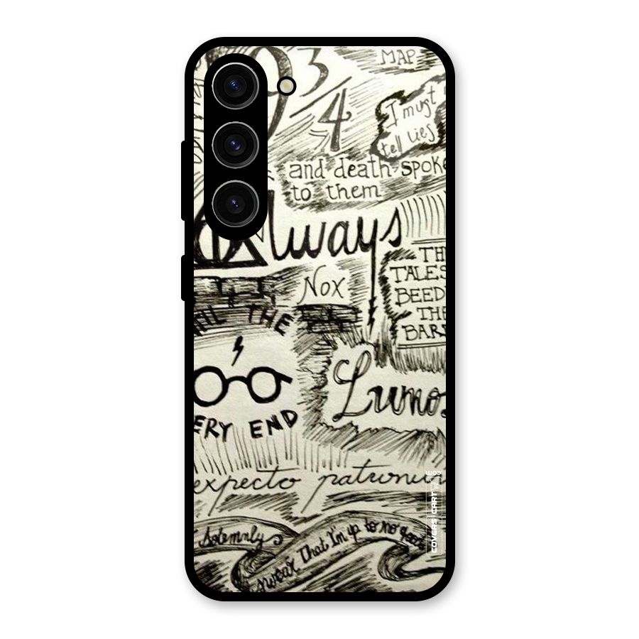 Doodle Art Glass Back Case for Galaxy S23