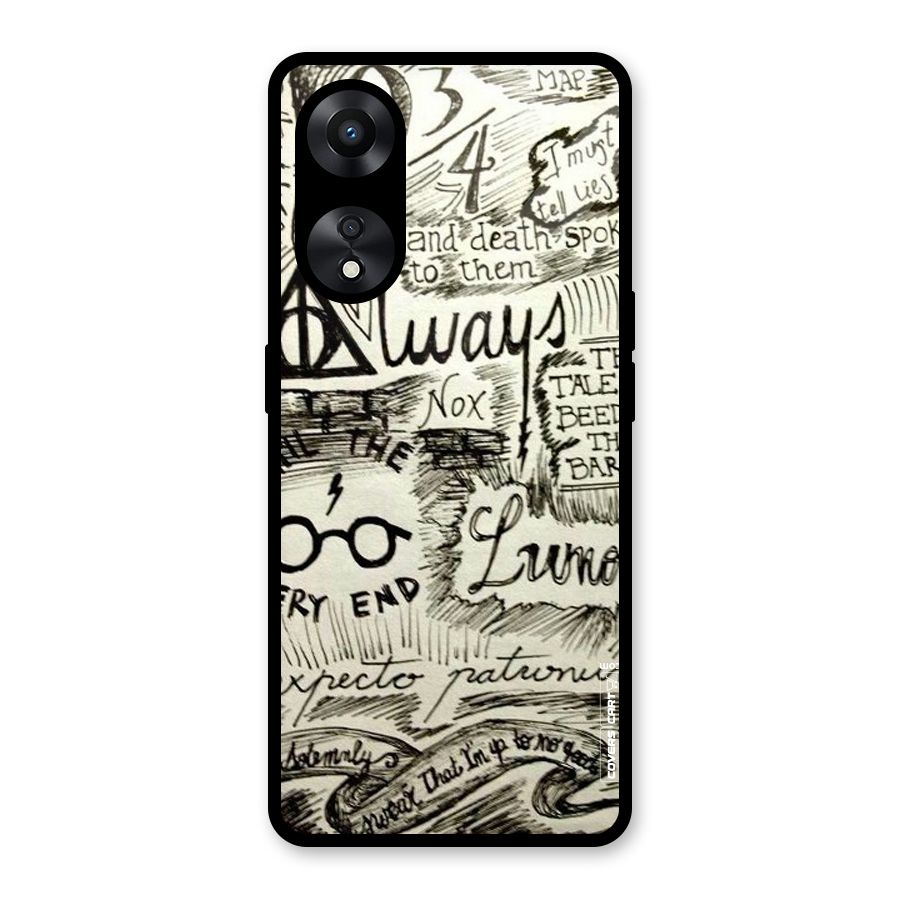 Doodle Art Glass Back Case for Oppo A78