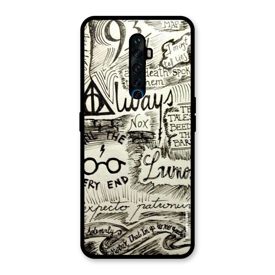 Doodle Art Glass Back Case for Oppo Reno2 Z