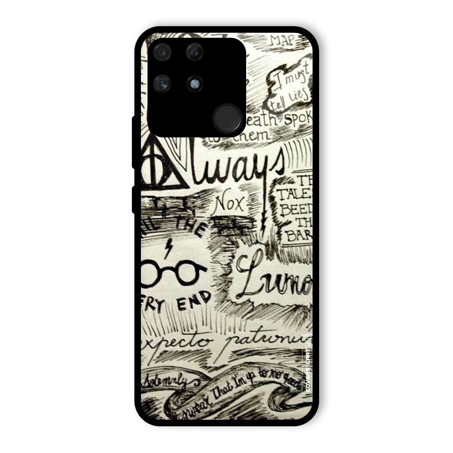 Doodle Art Glass Back Case for Realme Narzo 50A