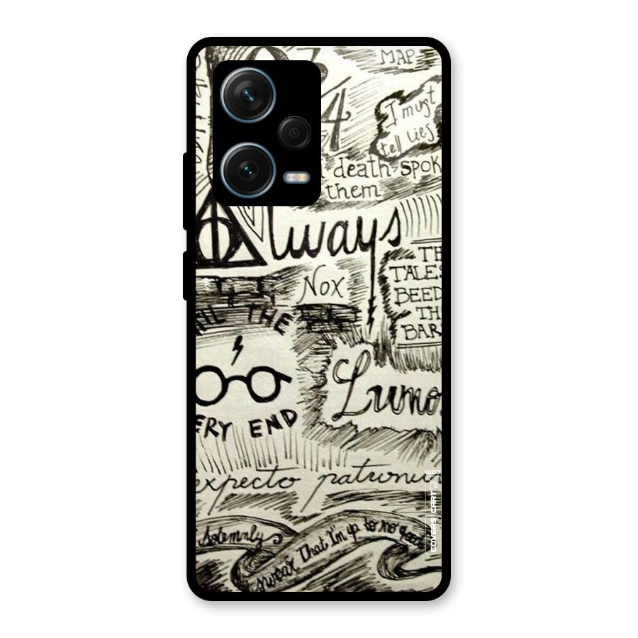 Doodle Art Glass Back Case for Redmi Note 12 Pro Plus 5G
