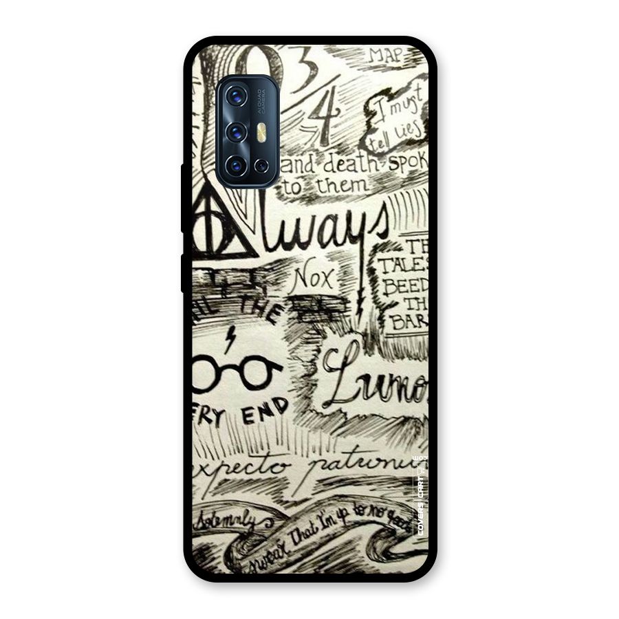 Doodle Art Glass Back Case for Vivo V17