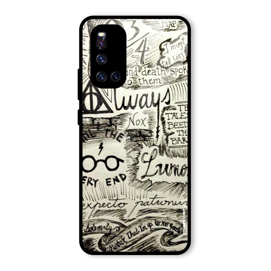 Doodle Art Glass Back Case for Vivo V19