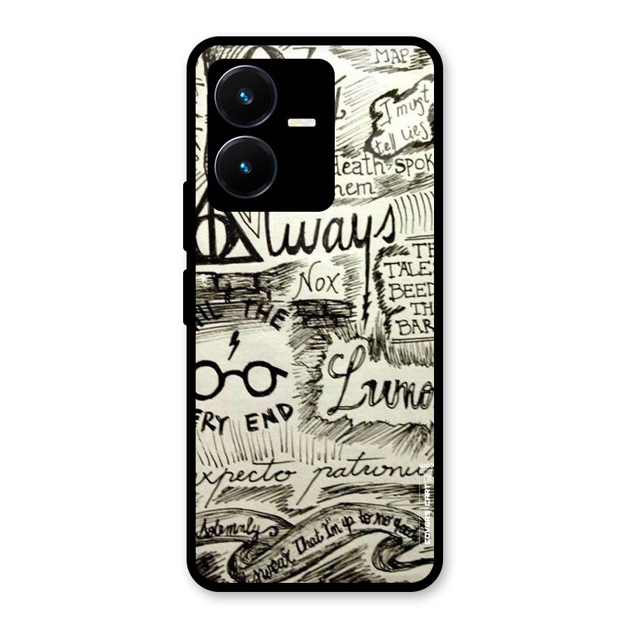 Doodle Art Glass Back Case for Vivo Y22