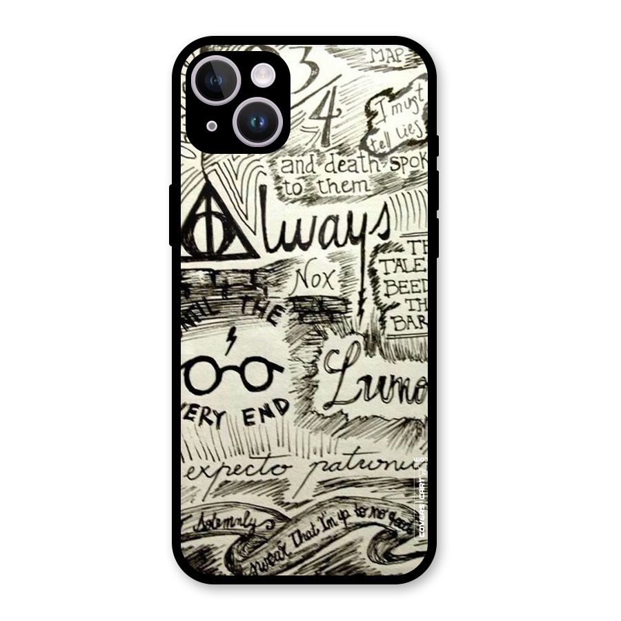 Doodle Art Glass Back Case for iPhone 14 Plus