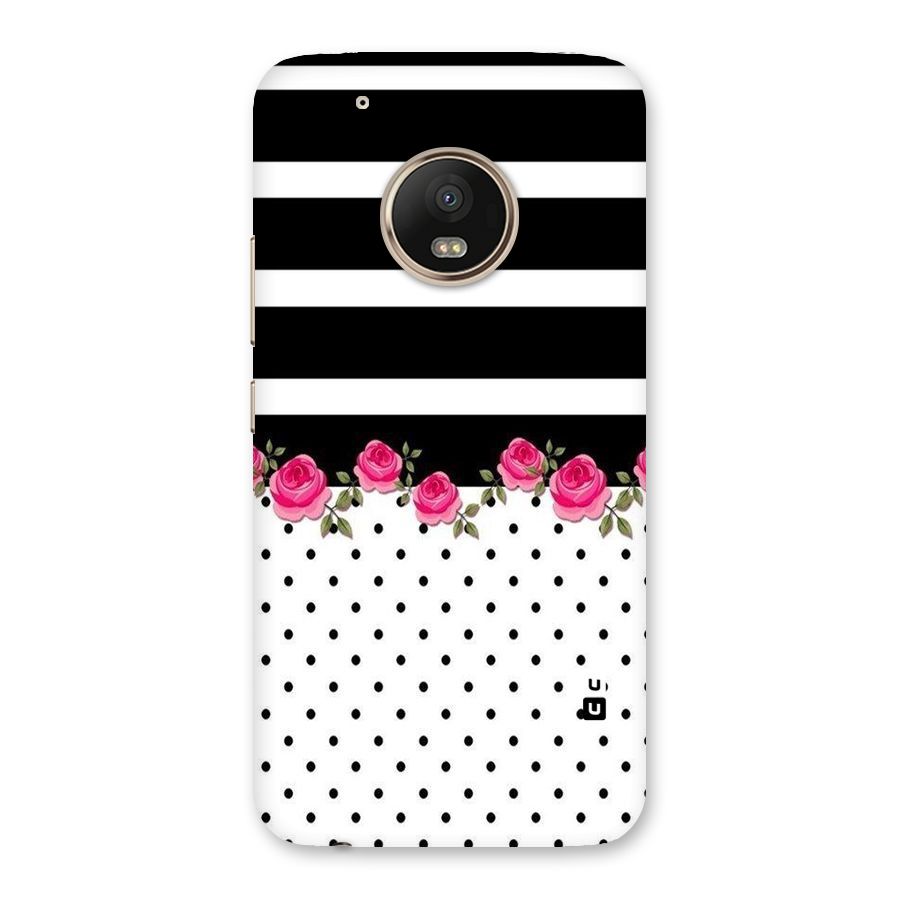Dots Roses Stripes Back Case for Moto G5 Plus