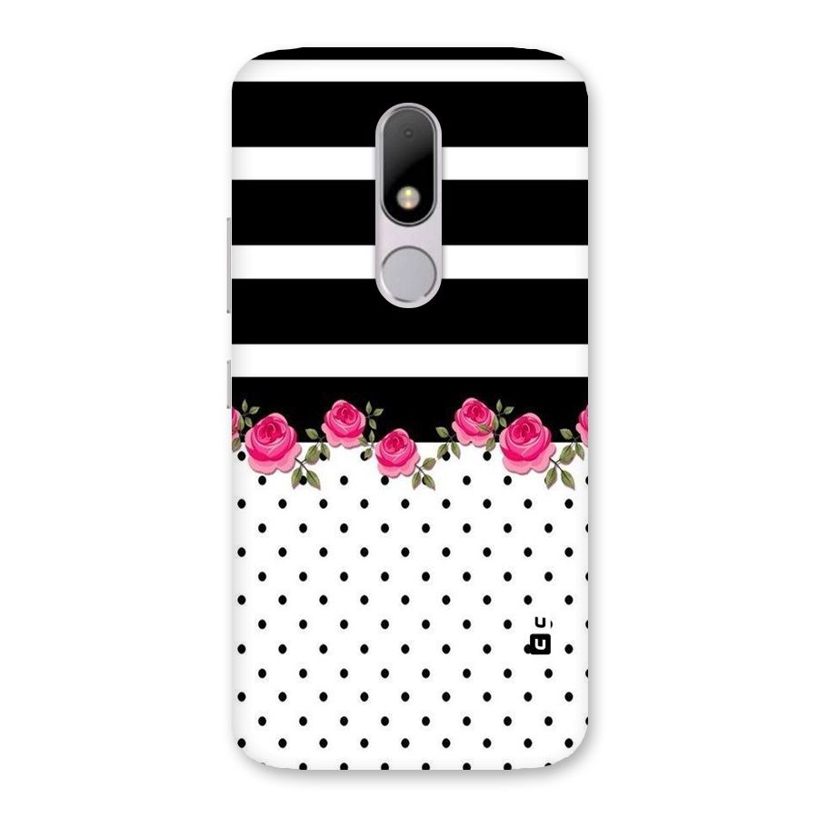 Dots Roses Stripes Back Case for Moto M