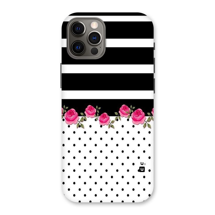 Dots Roses Stripes Back Case for iPhone 12 Pro