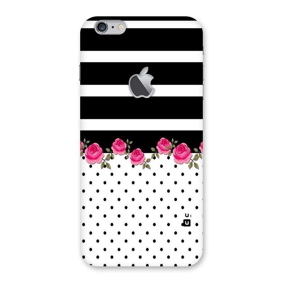 Dots Roses Stripes Back Case for iPhone 6 Plus 6S Plus Logo Cut